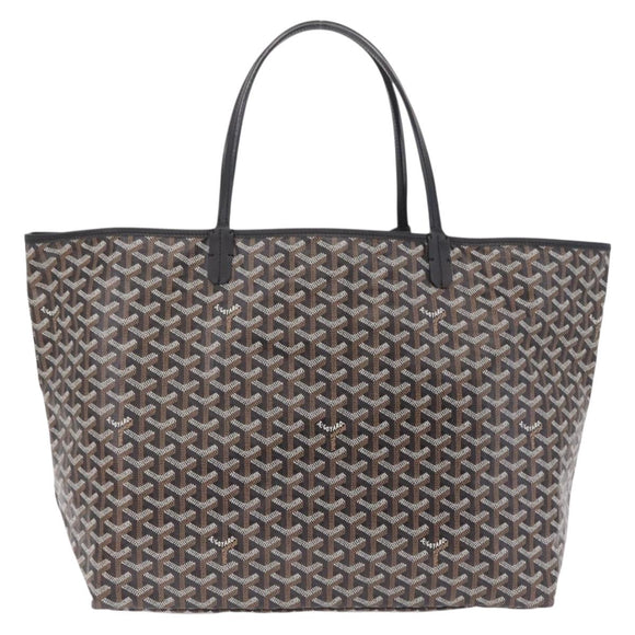 Goyard Herringbone Saint Louis GM Tote Bag PVC Black Auth 212530SM