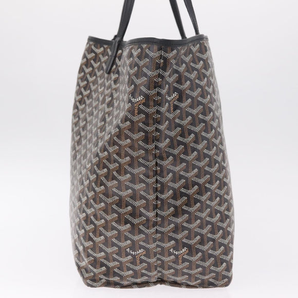 Goyard Herringbone Saint Louis GM Tote Bag PVC Black Auth 212530SM
