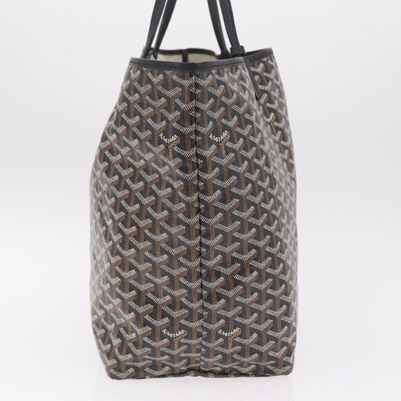 Goyard Herringbone Saint Louis GM Tote Bag PVC Black Auth 212530SM