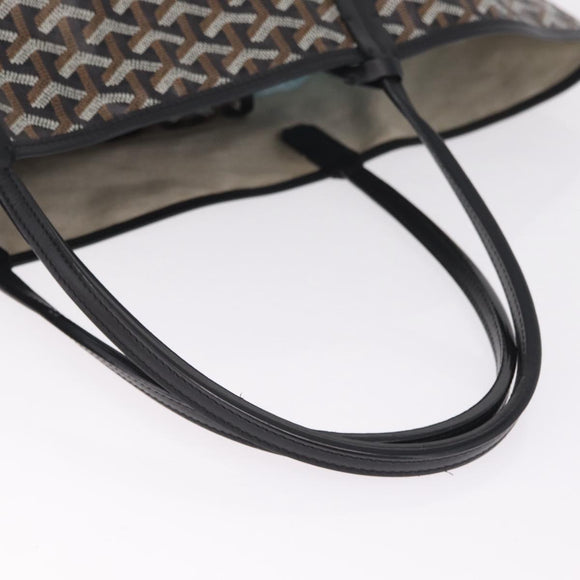Goyard Herringbone Saint Louis GM Tote Bag PVC Black Auth 212530SM