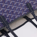Goyard Herringbone Saint Louis PM Tote Bag PVC Blue Silver Auth 212531SAV-10