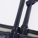 Goyard Herringbone Saint Louis PM Tote Bag PVC Blue Silver Auth 212531SAV-13