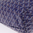 Goyard Herringbone Saint Louis PM Tote Bag PVC Blue Silver Auth 212531SAV-16