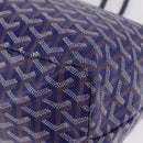 Goyard Herringbone Saint Louis PM Tote Bag PVC Blue Silver Auth 212531SAV-17