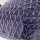 Goyard Herringbone Saint Louis PM Tote Bag PVC Blue Silver Auth 212531SAV-18