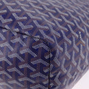 Goyard Herringbone Saint Louis PM Tote Bag PVC Blue Silver Auth 212531SAV-19