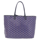 Goyard Herringbone Saint Louis PM Tote Bag PVC Blue Silver Auth 212531SAV-2