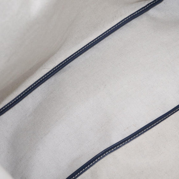 Goyard Herringbone Saint Louis PM Tote Bag PVC Blue Silver Auth 212531SAV