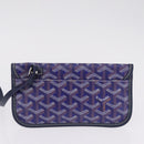 Goyard Herringbone Saint Louis PM Tote Bag PVC Blue Silver Auth 212531SAV-24