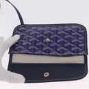 Goyard Herringbone Saint Louis PM Tote Bag PVC Blue Silver Auth 212531SAV-25
