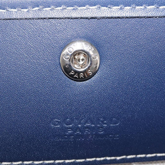 Goyard Herringbone Saint Louis PM Tote Bag PVC Blue Silver Auth 212531SAV