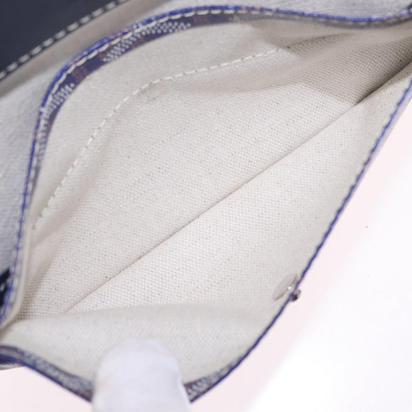 Goyard Herringbone Saint Louis PM Tote Bag PVC Blue Silver Auth 212531SAV