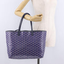 Goyard Herringbone Saint Louis PM Tote Bag PVC Blue Silver Auth 212531SAV-29