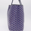 Goyard Herringbone Saint Louis PM Tote Bag PVC Blue Silver Auth 212531SAV-4