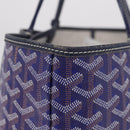 Goyard Herringbone Saint Louis PM Tote Bag PVC Blue Silver Auth 212531SAV-5