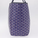 Goyard Herringbone Saint Louis PM Tote Bag PVC Blue Silver Auth 212531SAV-6