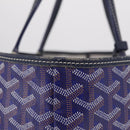 Goyard Herringbone Saint Louis PM Tote Bag PVC Blue Silver Auth 212531SAV-7