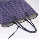 Goyard Herringbone Saint Louis PM Tote Bag PVC Blue Silver Auth 212531SAV-8