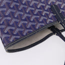 Goyard Herringbone Saint Louis PM Tote Bag PVC Blue Silver Auth 212531SAV-9