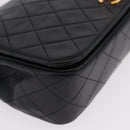 CHANEL Matelasse Chain Shoulder Bag Lamb Skin Black Gold CC Auth 212540SAV-10