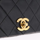 CHANEL Matelasse Chain Shoulder Bag Lamb Skin Black Gold CC Auth 212540SAV-14