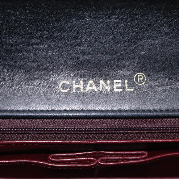 CHANEL Matelasse Chain Shoulder Bag Lamb Skin Black Gold CC Auth 212540SAV