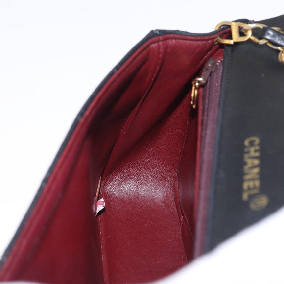 CHANEL Matelasse Chain Shoulder Bag Lamb Skin Black Gold CC Auth 212540SAV