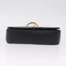 CHANEL Matelasse Chain Shoulder Bag Lamb Skin Black Gold CC Auth 212540SAV-9