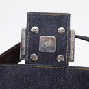 FENDI Mamma Baguette Shoulder Bag Denim Beads Multicolor Silver Auth 212544SM-20