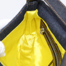 FENDI Mamma Baguette Shoulder Bag Denim Beads Multicolor Silver Auth 212544SM-26