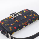 FENDI Mamma Baguette Shoulder Bag Denim Beads Multicolor Silver Auth 212544SM-6
