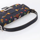 FENDI Mamma Baguette Shoulder Bag Denim Beads Multicolor Silver Auth 212544SM-7