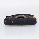 FENDI Mamma Baguette Shoulder Bag Denim Beads Multicolor Silver Auth 212544SM-9