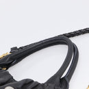 Miu Miu Studs Hand Bag Leather 2way Black Gold Auth 212547V-9