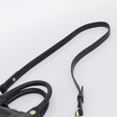 Miu Miu Vitter Lux Hand Bag Leather 2way Black Gold Auth 212548V-10