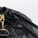 Miu Miu Vitter Lux Hand Bag Leather 2way Black Gold Auth 212548V-18