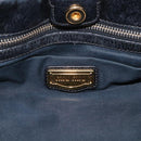 Miu Miu Vitter Lux Hand Bag Leather 2way Black Gold Auth 212548V-21