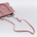 Miu Miu Matelasse Hand Bag Leather 3way Pink Silver Auth 212550A-11