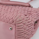 Miu Miu Matelasse Hand Bag Leather 3way Pink Silver Auth 212550A-15