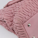 Miu Miu Matelasse Hand Bag Leather 3way Pink Silver Auth 212550A-16