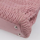 Miu Miu Matelasse Hand Bag Leather 3way Pink Silver Auth 212550A-17