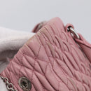 Miu Miu Matelasse Hand Bag Leather 3way Pink Silver Auth 212550A-20