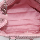 Miu Miu Matelasse Hand Bag Leather 3way Pink Silver Auth 212550A-22