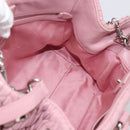 Miu Miu Matelasse Hand Bag Leather 3way Pink Silver Auth 212550A-23