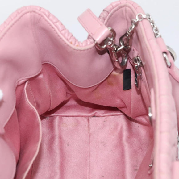 Miu Miu Matelasse Hand Bag Leather 3way Pink Silver Auth 212550A