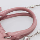 Miu Miu Matelasse Hand Bag Leather 3way Pink Silver Auth 212550A-7