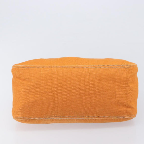Miu Miu Shoulder Bag Canvas Orange Gold Auth 212551A