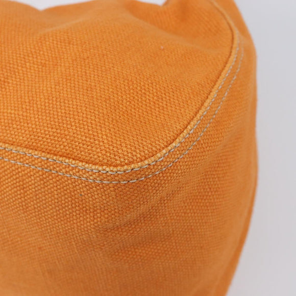 Miu Miu Shoulder Bag Canvas Orange Gold Auth 212551A