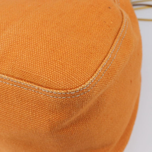 Miu Miu Shoulder Bag Canvas Orange Gold Auth 212551A