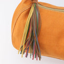 Miu Miu Shoulder Bag Canvas Orange Gold Auth 212551A-16